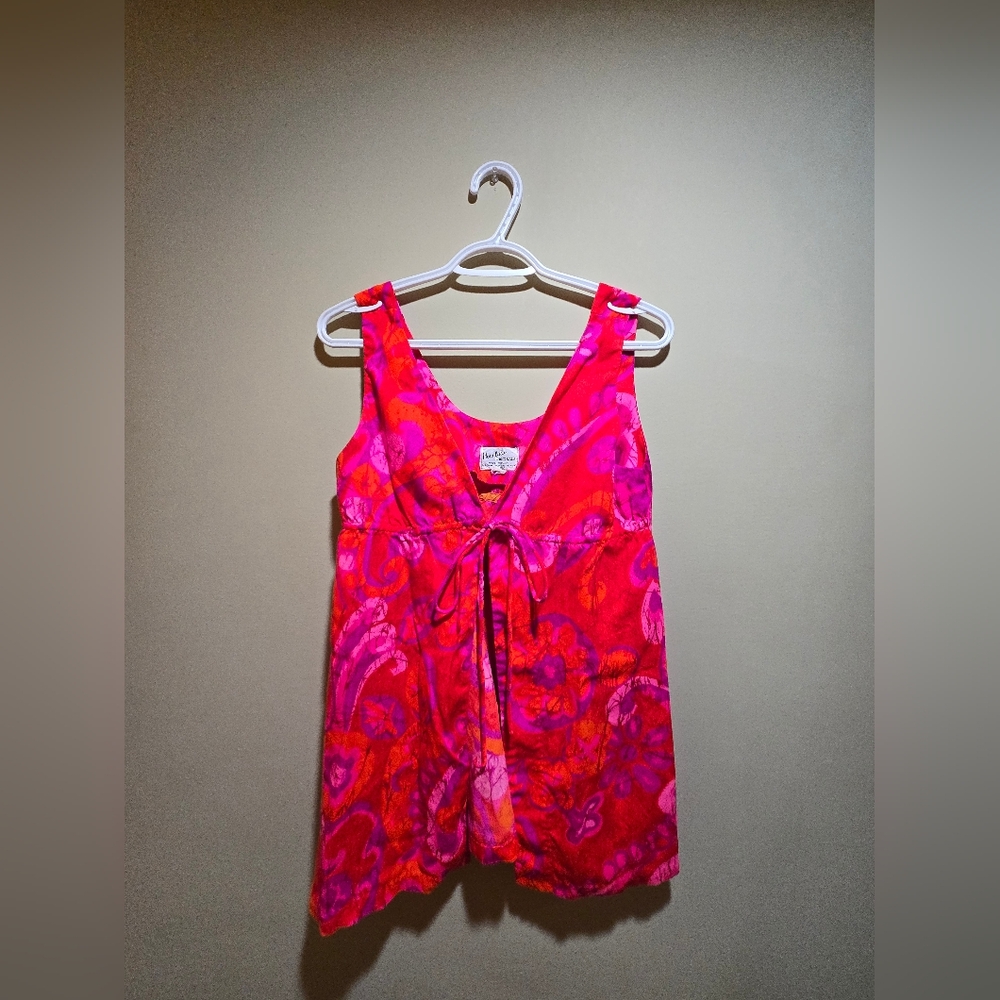 Vintage Honolulu Hawaiian Tie Front Sleeveless Camisole